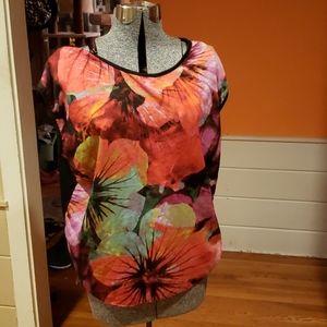 Eloquii floral short-sleeved shirt